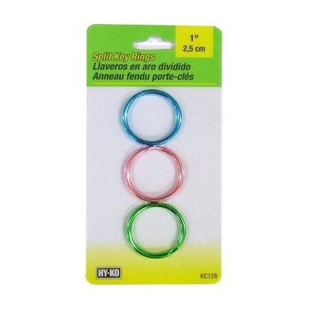 Hy-Ko Prod 3PC 3In1 Split Key Ring KC128